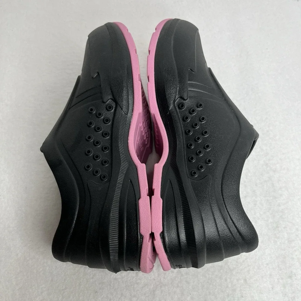 Gales Shoes Mens 5 Womens 7 Black/Pink Comfort Nursing Slip Resistant Slides